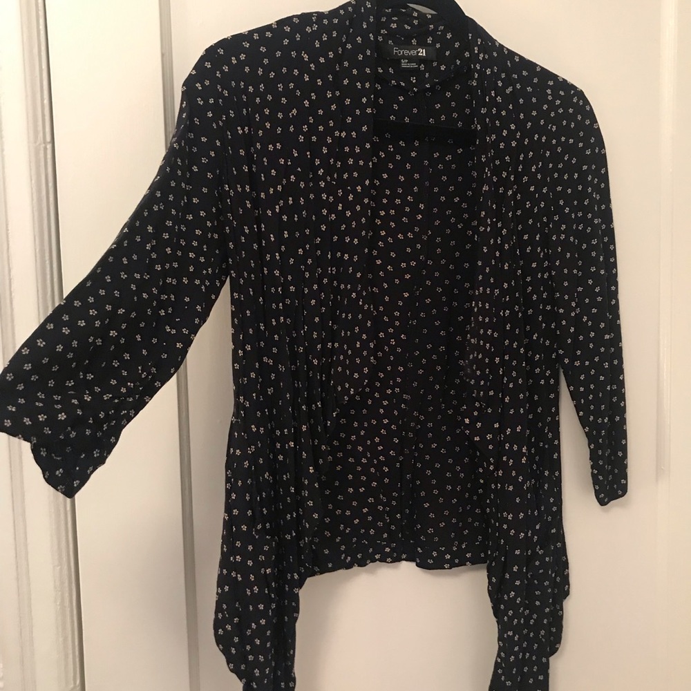 Dark Blue Floral Top